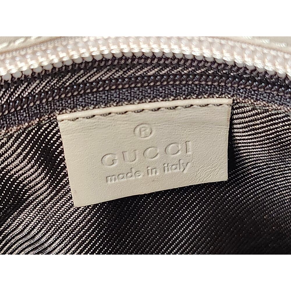 SOLD Gucci GG Monogram Canvas Tote Light Beige Leather Large Shopper Shoulder - Picture 10 of 16